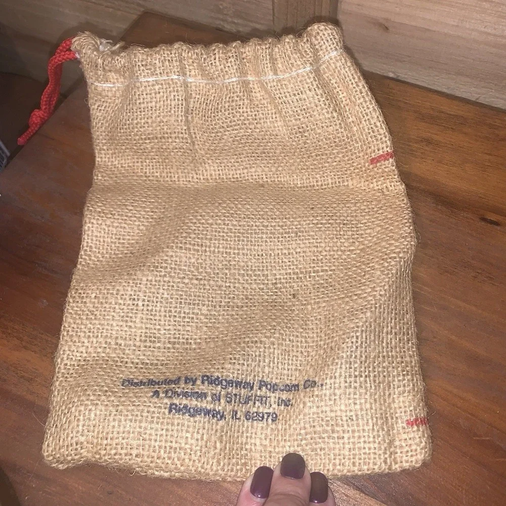 VTG Piedmont Airlines Burlap Drawstring Bag Gourmet Popcorn 2lb Gift Shoppe Rare